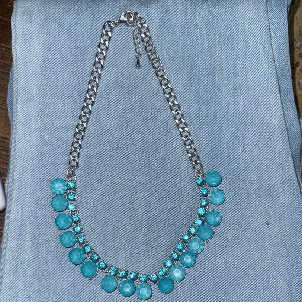 Elegant Silver and Blue Necklace
